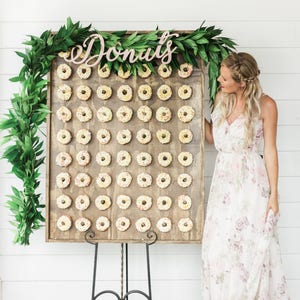Donuts Sign for Wedding or Party Decor and Dessert Table, Donut Bar Hanging Sign Display Cutout Donuts Custom Colors Item DOP200 image 5