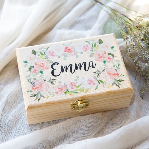 Flower Girl or Bridesmaids Gift Box Jewelry Box Personalized Etsy
