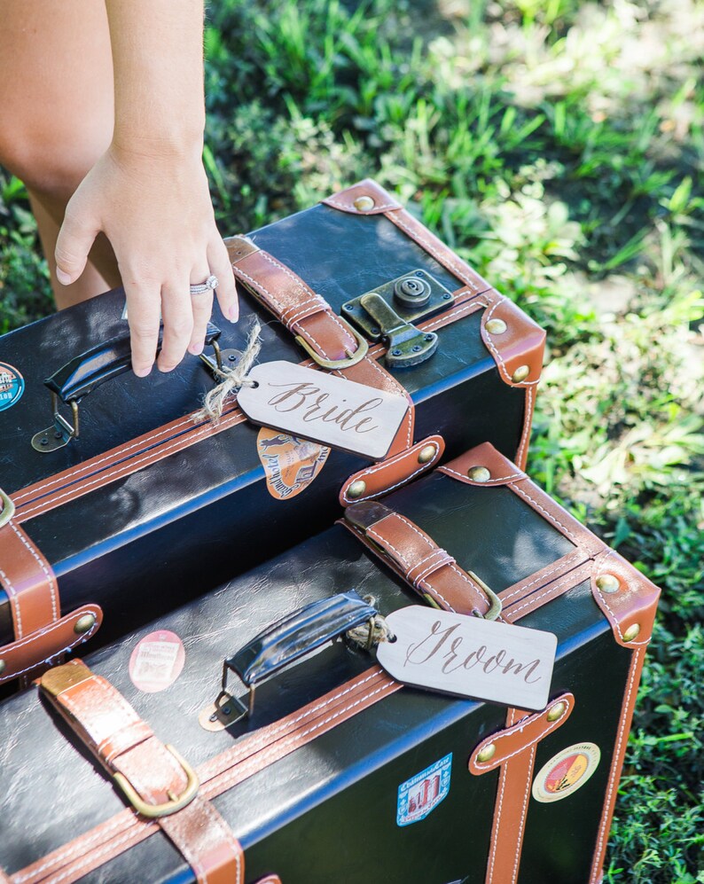 Bride & Groom Luggage Tags for Honeymoon Newlywed Suitcases Etsy