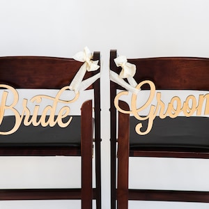 Hanging Chair Signs Wooden Wedding Signs Bride & Groom