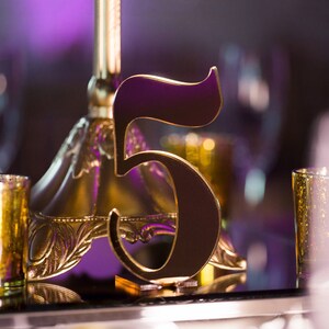 Wedding Acrylic Table Numbers Weddings, Standing Table Numbers Gold, Silver, Clear Acrylic Table Numbers, Chic Wedding Decor Centerpieces image 7