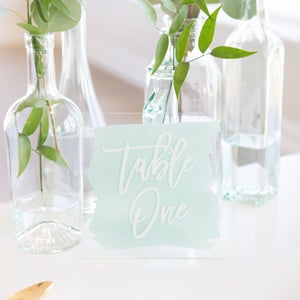 Wedding Wedding Table Numbers Clear Acrylic Style Wedding Table Number Sign Table Number Centerpiece Modern Chic Table Numbers PTN240 image 5