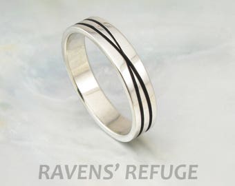 infinity ring -- recycled white gold wedding band -- unique wedding ring