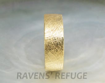 textured gold band -- thick 18k wedding band for men or women