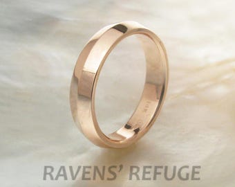rose gold ring -- eco friendly knife edge wedding band for men or women