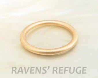 18k rose gold 2mm full round wedding band / stacking ring with satin / matte finish