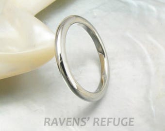 2mm high dome wedding band / stacking ring in platinum 950