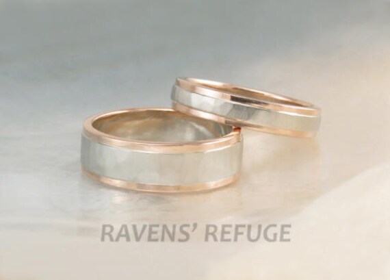 Two tone rose deals gold wedding band