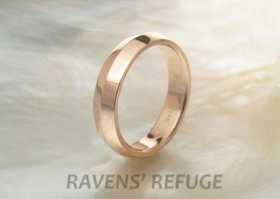 Rose gold ring eco friendly knife edge wedding band for men or women Etsy