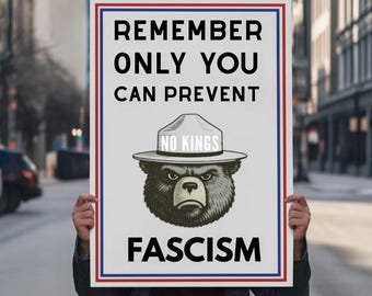 No Kings Protest Sign,Refuse Fascism Rally, Anti Trump (18'' x 24'')