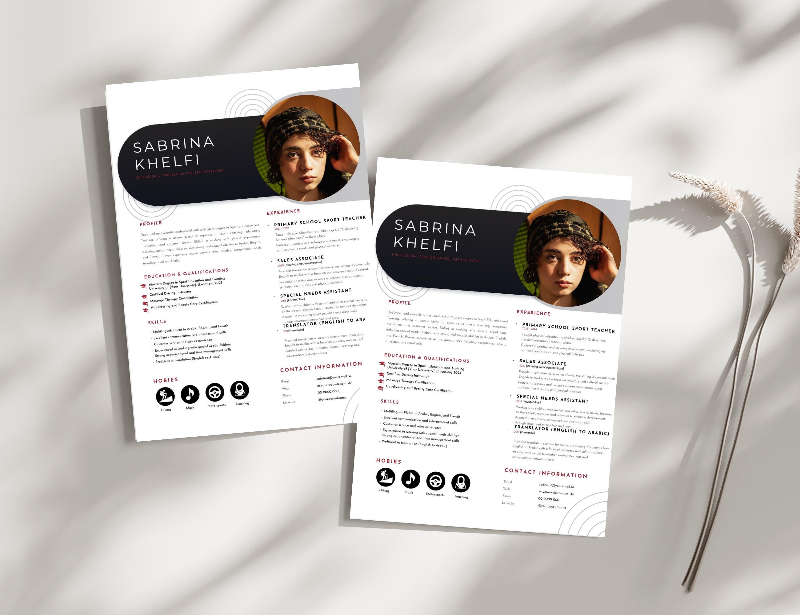 Canva Resume Template | Resume Template With Cover Letter | Modern | CV ...