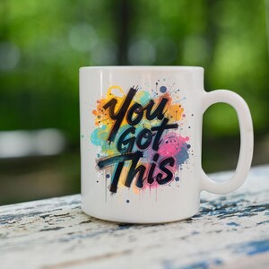 Vibrant Abstract Ceramic Mug, Colorful Coffee Cup, Artistic Drinkware for Art Lovers, Perfect Gift for Birthdays, Holidays, Home Decor