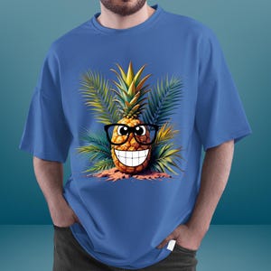 Fun Pineapple Graphic T-Shirt, Summer Tropical Fruit Tee, Cute Pineapple Shirt, Beach Vacation Top, Unisex Garment-Dyed Tee, Hipster Graphic
