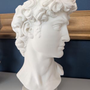 David Head Planter - Bone Beige Greek Bust - Dark Academia Decor White