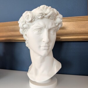 David Head Planter - Bone Beige Greek Bust - Dark Academia Decor image 15