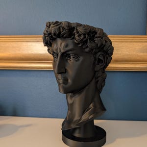 David Head Planter - Bone Beige Greek Bust - Dark Academia Decor Black