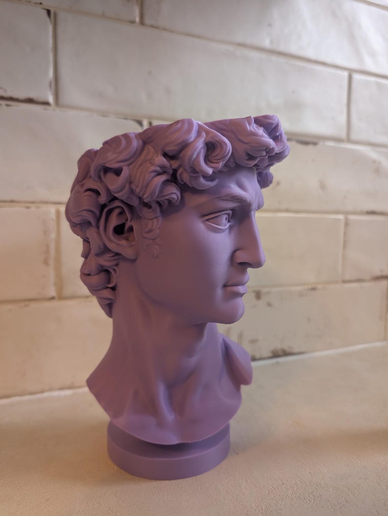 David Head Planter - Bone Beige Greek Bust - Dark Academia Decor image 14