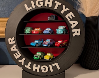 Tyre Display Shelf for Mini Racers - Fits Small Diecast Toy Cars - Black
