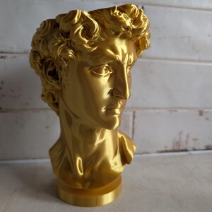 David Head Planter - Bone Beige Greek Bust - Dark Academia Decor image 11