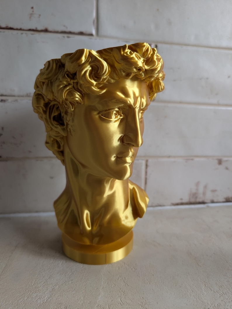 David Head Planter - Bone Beige Greek Bust - Dark Academia Decor image 11