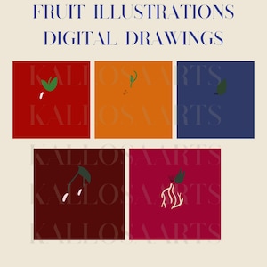 Fruits Paintings-Digital Illustrations