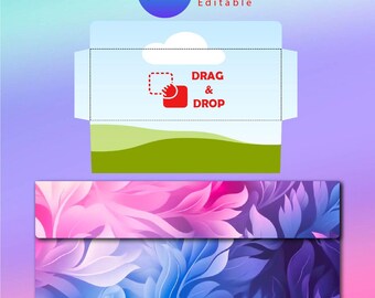 Landscape Money Envelope Template | SVG Printable Cash Gift Holder | Canva | Word | 8.5x11