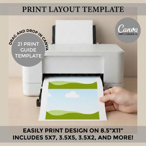 Canva Print Layout Template for Invitations & Cards, 21 sizes included, 8.5x11