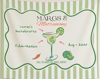 Aangepast tapijt voor Margs & Matrimony: Tequila-achtergrond voor vrijgezellenfeest