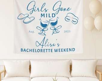 Personalized Girls Gone Mild Bachelorette Tapestry: Sleepover Party Decor