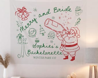 Weihnachten Bachelorette Party Hintergrund Frohe und Braut Wand Tapisserie Geschenk Urlaub Dekor Santa Foto Hintergrund Erinnerungen Weihnachten