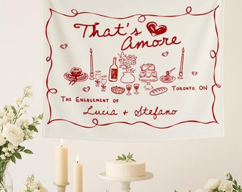 Italienisches Thema Brautdusche Banner: Das ist Amore, personalisierte Photo Booth Backdrop