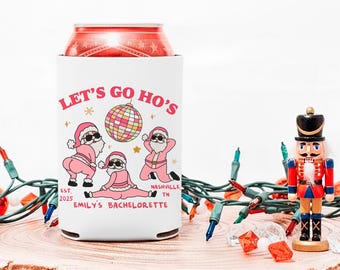 Junggesellinnenabschied Dosenkühler Dekor Weihnachtsmann Weihnachten Brautdusche Trinkärmel Let’s Go Ho’s Slim Dosenhalter Xmas Party Favors