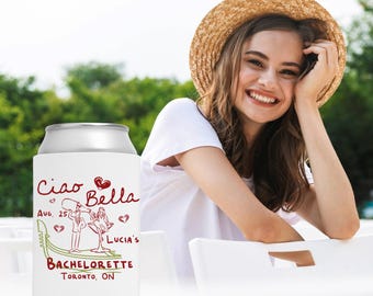 Personalized Ciao Bella Can Coolers: Italian Bachelorette Party Favors