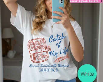 Mermaid Catch of My Life  Bachelorette Shirt: Sardine Graphic Tee, Coastal Theme