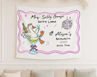 Personalized Silly Goose Bachelorette Banner: Party Photo Backdrop
