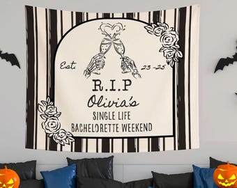 Tschüss Single-Leben Bachelorette Tapisserie: Lustige Halloween-Hochzeitsdeko
