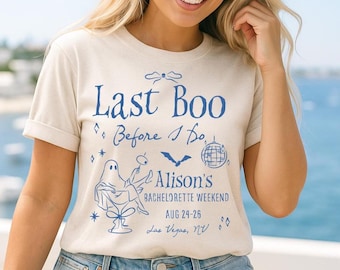 Funny Last Boo Before I Do Shirt Halloween Bachelorette Tee: Skeleton Bride Comfort Colors