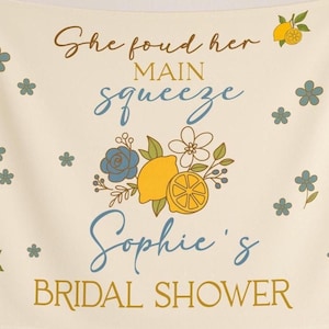 Cute Custom Wedding Shower Sign Decor,Party with Lemon, She Found Her Love Main Squeeze, Bachelorette Party, Personalized Bridal Wall Decor