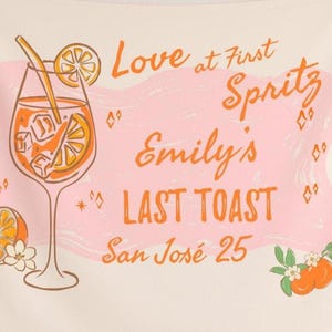 Love a first Spritz, Spritz Cocktail, Cute Custom Wedding Shower Sign Decor, Personalized Bridal Brunch Wall Decoration
