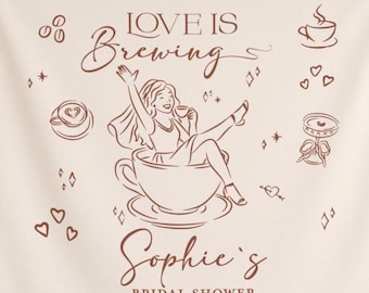 "Liebes braut" Tapisserie: Brautparty Kaffee Thema Dekor