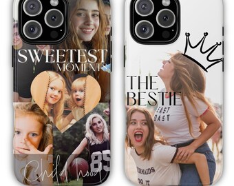Personalisierte Telefonhülle für iPhone Samsung Handyhülle mit Ihrem eigenen Bild, Collagenfoto, Haustiergeschenk, perfektes individuelles Fotogeschenk