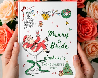 "Gästebuch ""Merry & Bride"" Bachelorette Gästebuch: Weihnachten Brautparty Scrapbook Weihnachten Brautparty Andenken."