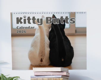 Cat Gifts Kitty Butts Wall Calendars 2026, Weird Gifts Cat Butts White Elephant Gift, Gag Gift, Office Gift, Yankee Exchange Secret Santa