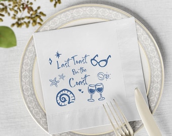 Küsten Hochzeit Servietten: Letzter Toast an der Küste