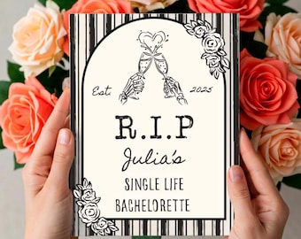 Gruseliges Bachelorette-Gästebuch, Bye Bye Single-Leben, Halloween-Thema