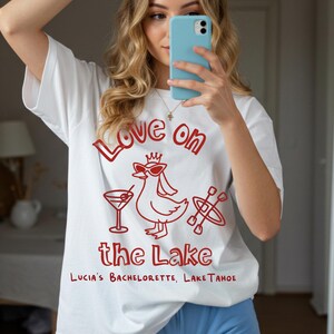Love on the Lake Bachelorette Party Shirts, Custom Martini Girl Trip Lake Bach Party, Camp Bride Comfort Colors Tees, Camping Hiking Bride