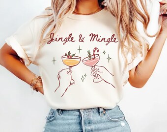 Jingle and Mingle Christmas Party shirt Mix and Mingle Friendsmas Shirt Holiday party Shirt Family Christmas Cocktail Dinner Party Tee