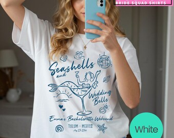 Seashells Wedding Bells Bachelorette Shirt: Oversized Cotton Tee