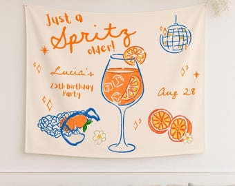 Aperol Spritz Birthday Backdrop: Italian Theme Party Decor