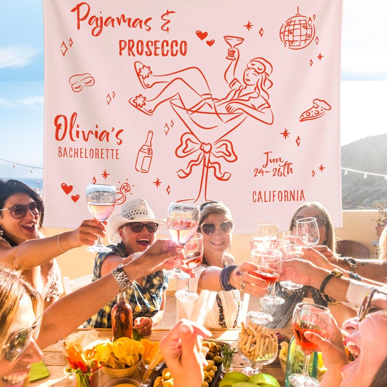 Personalized Tapestry Pajama Prosecco: Girls Gone Mild Slumber Party ...